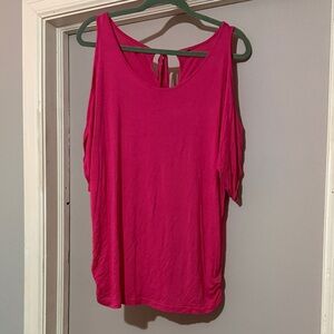 SHEIN Fuchsia Cold Shoulder Blouse
